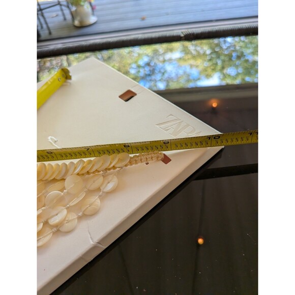 ZARA Bib Necklace Pearlescent Shell Waterfall Ecru Cream White Beach Coastal NEW - Picture 10 of 16
